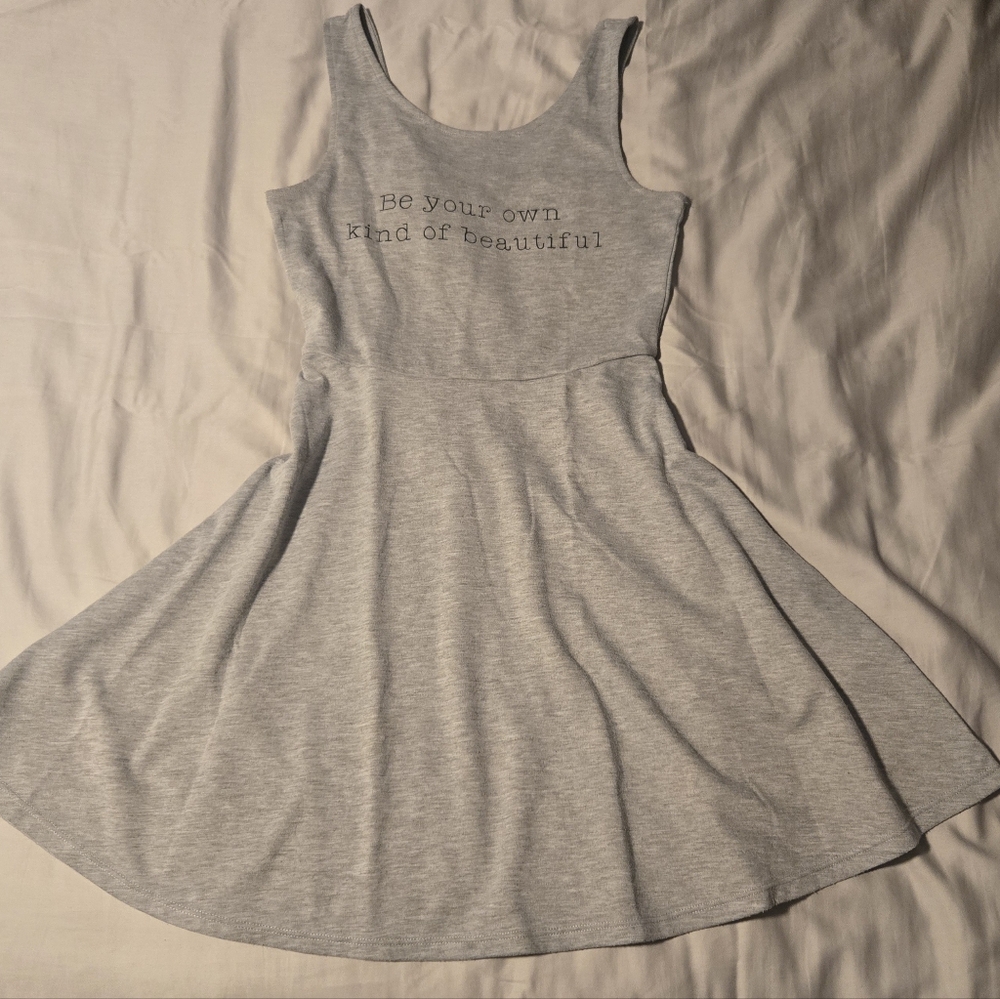 "Be Your Own Kind Of Beautiful" Print Divided Mini Dress
